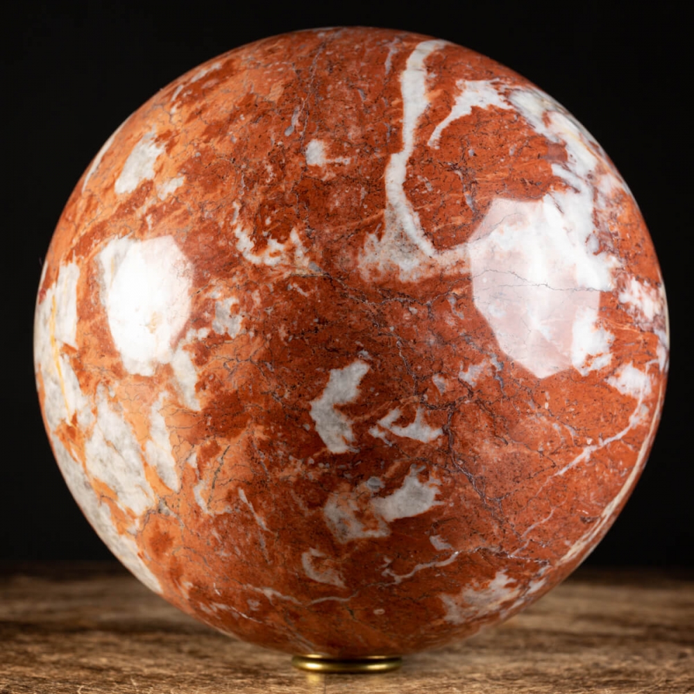 4x Decorazione sfera in marmo beige D.7
